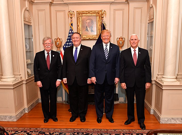 John Bolton, Mike Pompeo, Donald Trump, Mike Pence (State Department)