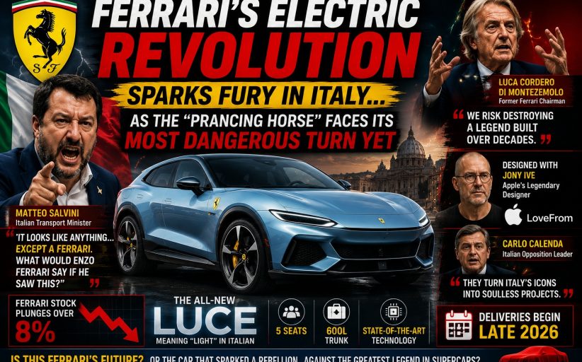 Ferrari’s Electric Revolution Sparks Fury in Italy… as the “Prancing Horse” Faces Its Most Dangerous Turn Yet