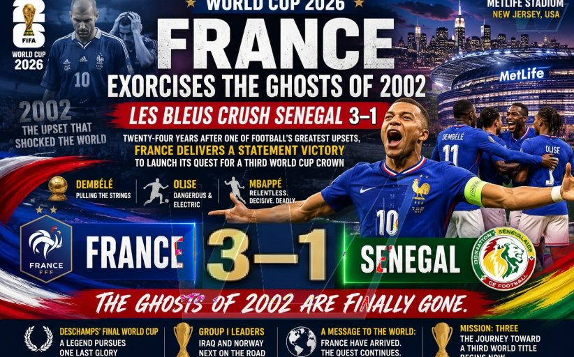 FRANCE SURVIVES THE SENEGAL TEST: LES BLEUS OPEN WORLD CUP 2026 WITH A STATEMENT VICTORY