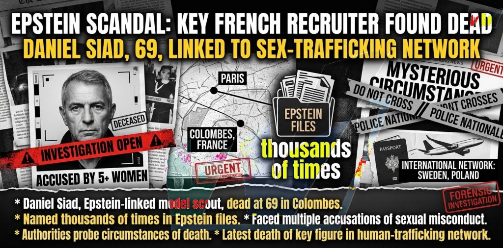 Epstein-Linked French Model Scout Daniel Siad Found Dead Near Paris as Investigators Probe His Role in Sex-Trafficking Network